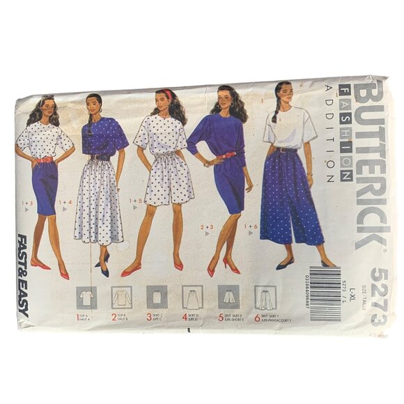 Butterick 5273 Sewing Pattern Misses' Shirt & Skirts Sizes L-XL uncut - Picture 1 of 2